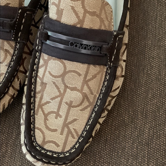 Calvin Klein Beige and Brown Monogram Loafers main image 6